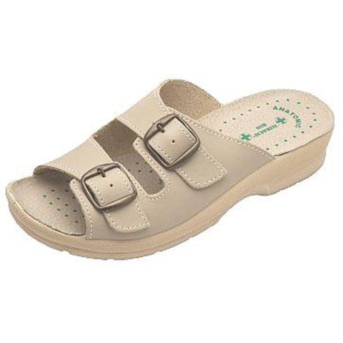 Hirsch női papucs 2 csattos bézs 702