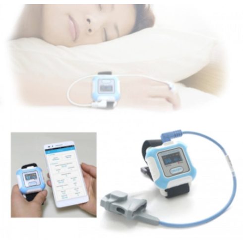 Alvás teszter pulzoxi méter Bluetooth kapcsolattal BM2000A