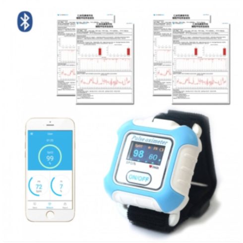 Alvás teszter pulzoxi méter Bluetooth kapcsolattal BM2000A