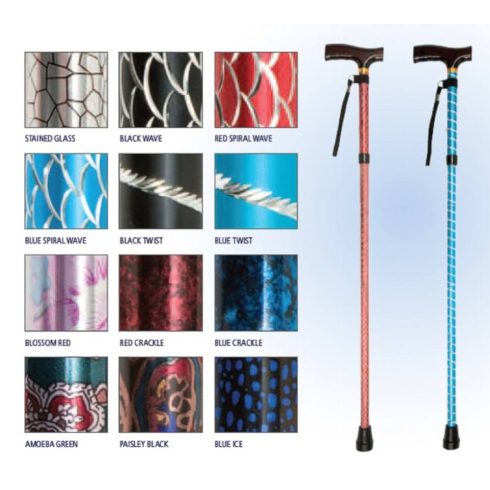 Színes alumínium, összecsukható járóbot