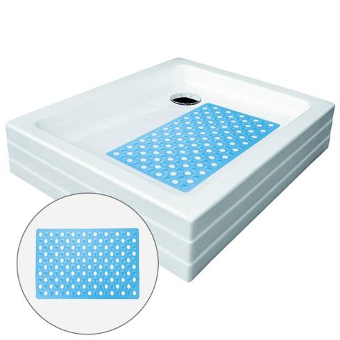 Csúszásgátló szőnyeg fürdőkádba kék lyukacsos 75 x 38 cm