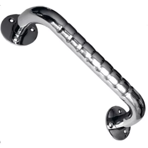 Króm egyenes fürdőszoba kapaszkodó 40 cm csúszásmentes dombornyomott