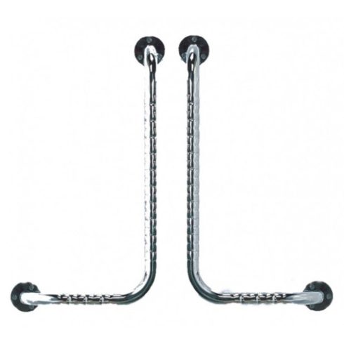 Derékszögű, króm fürdőszoba kapaszkodó