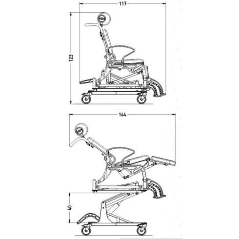 Phoenix multifunkciós kerekesszék hidraulikus magasságállítással