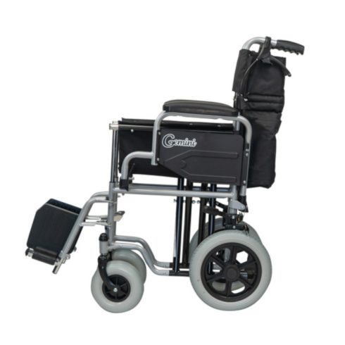 Transport kerekesszék Gemini 12" lehajtható háttámlával, segítő fékkel 81130X