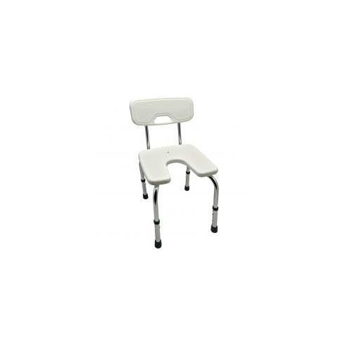 Tusoló szék higiéniai nyílással, háttámlával