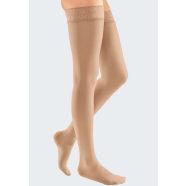   Mediven Elegance AG II. kompressziós combtőig érő harisnya csipkés Caramel színű zárt