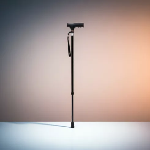 Állítható magasságú alumínium sétabot, fekete Mobiak