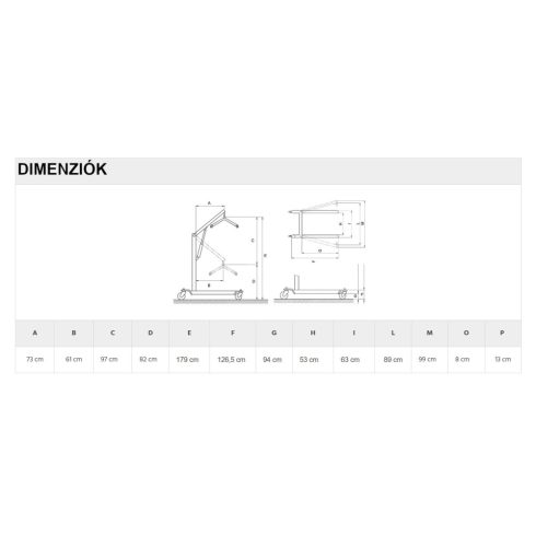 Betegemelő lift akkumulátoros működéssel karos RI828 200 kg-ig MUEVO