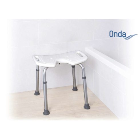 Állítható magasságú zuhanyszék higiéniai nyílással Onda