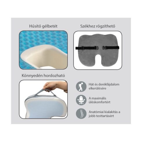 Memóriahabos anatómiai ülőpárna komfort gél betéttel GYVMF11