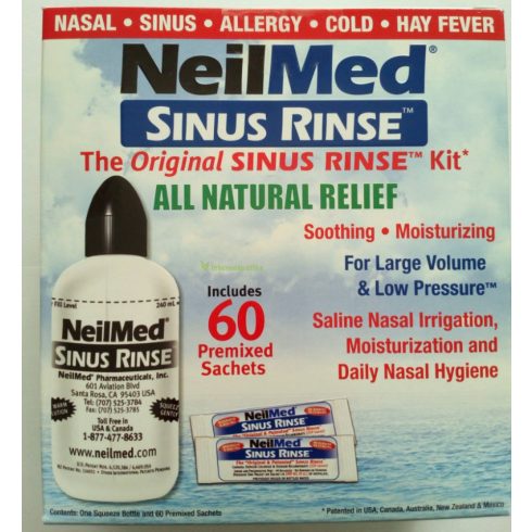 Neil-Med orr irrigátor szett felnőtt 240 ml-es palack + 60 db só