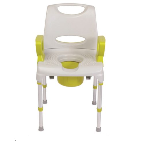 AQ-TICA CONFORT háttámlás zuhany és wc szék állítható magassággal, 130kg-ig