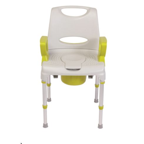 AQ-TICA CONFORT háttámlás zuhany és wc szék állítható magassággal, 130kg-ig