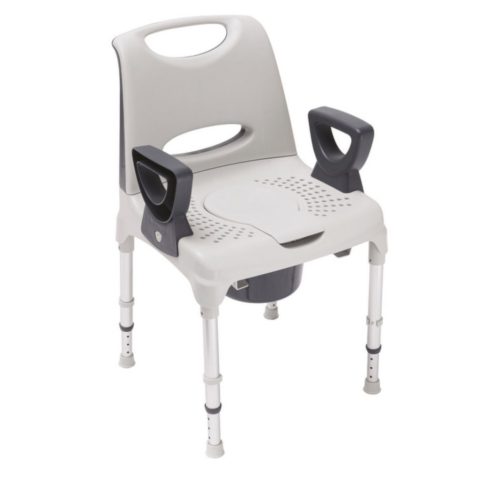 AQ-TICA CONFORT háttámlás zuhany és wc szék állítható magassággal, 130kg-ig