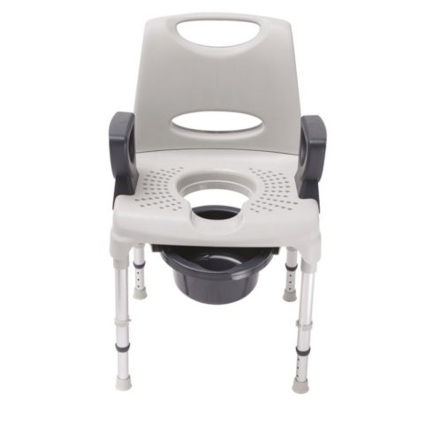 AQ-TICA CONFORT háttámlás zuhany és wc szék állítható magassággal, 130kg-ig