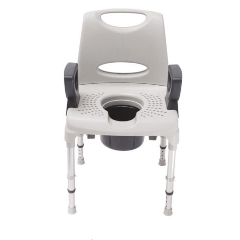 AQ-TICA CONFORT háttámlás zuhany és wc szék állítható magassággal, 130kg-ig