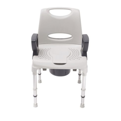 AQ-TICA CONFORT háttámlás zuhany és wc szék állítható magassággal, 130kg-ig